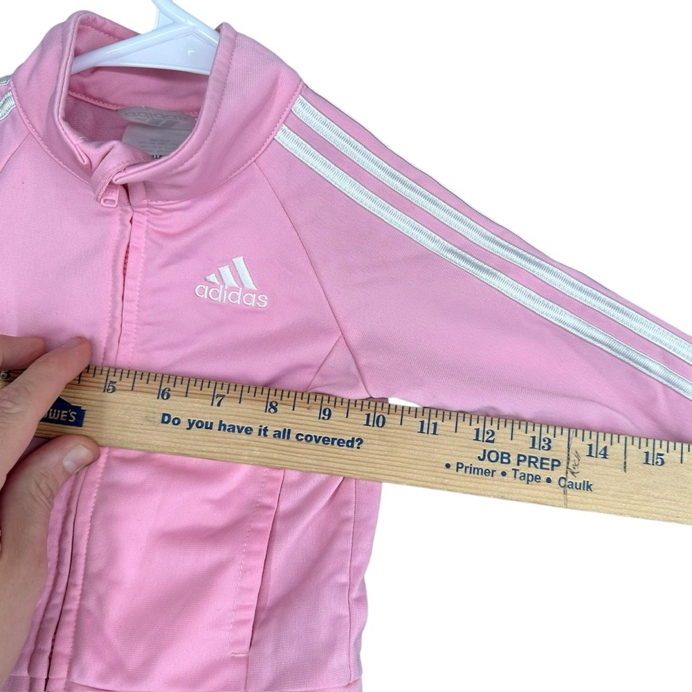 Adidas‎ Girls Baby 9 Months Pink Track Suit Jacket Pants Active Sports Stripes - Picture 4 of 13